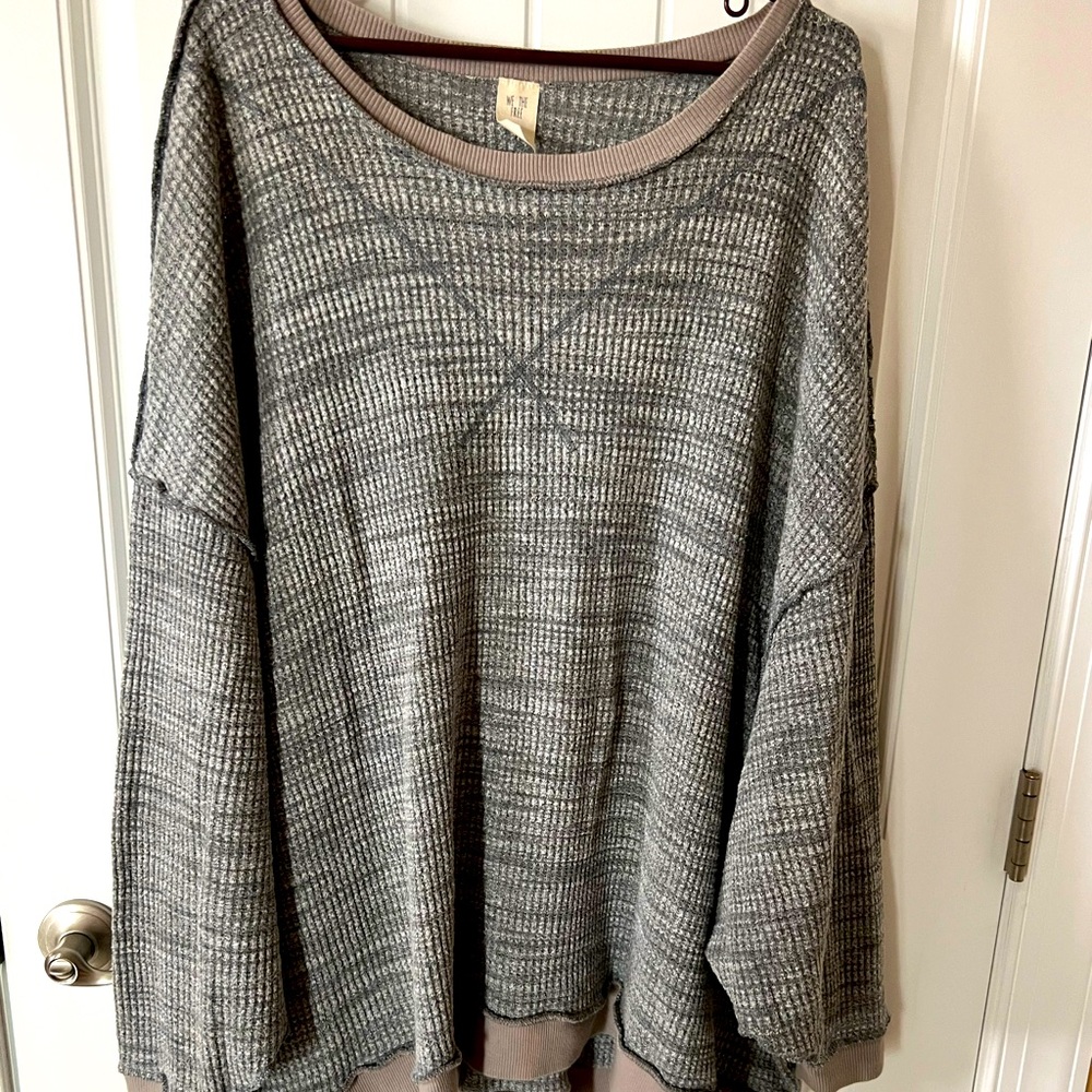 Free People Cozy oversized top.  Size large, color Grey